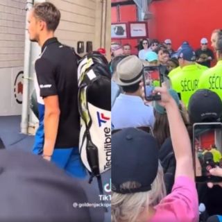 Medvedev encara a aficionado que lo llamó perdedor (VIDEO)