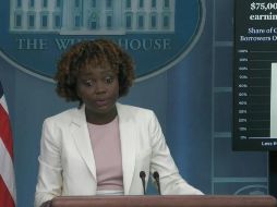 Karine Jean-Pierre, secretaria de prensa de la Casa Blanca. AFP