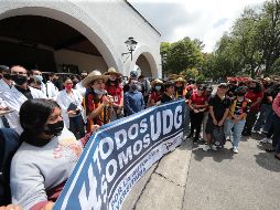 La UdeG realizó hoy la manifestación 141 del año para pedir más presupuesto al Gobierno de Jalisco. ESPECIAL