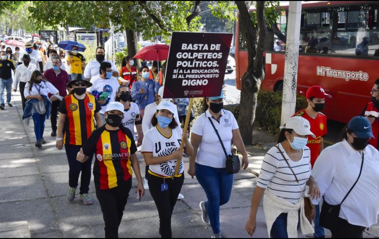 La UdeG ha realizado 142 marchas este año para pedir más presupuesto al Gobierno de Jalisco. ESPECIAL