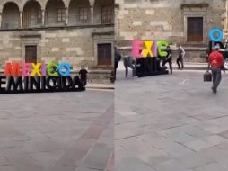 Policías del Estado retiraron el letrero. ESPECIAL