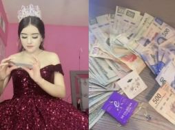 Incluso, al abrir uno de sus regalos vio que era un billete de 500 pesos pero estaba algo roto a lo que la joven expresó “esto no vale” y lo lanzó. ESPECIAL