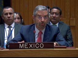El embajador de México en la ONU durante el Consejo de Seguridad. TWITTER / @MexOnu