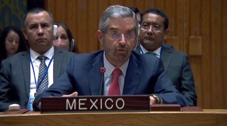 El embajador de México en la ONU durante el Consejo de Seguridad. TWITTER / @MexOnu