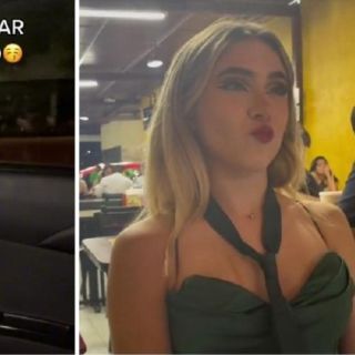 ¡Cena de gala! Luce vestido de noche por aniversario y la llevan... a los taquitos