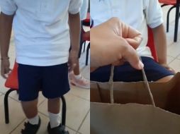 Maestra regala zapatos a uno de sus alumnos. TIKTOK/ @benitacervera