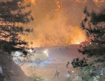 Mil 700 brigadistas trabajan día y noche para contener el rápido avance del fuego. AFP