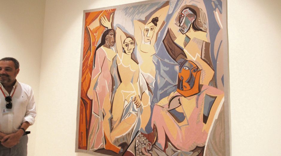 Tapiz que replica a la perfección la obra “Las señoritas de Avignon” de Pablo Picasso, que se encuentra en el museo del pintor en la ciudad de Málaga, España. EL INFORMADOR/ F. González