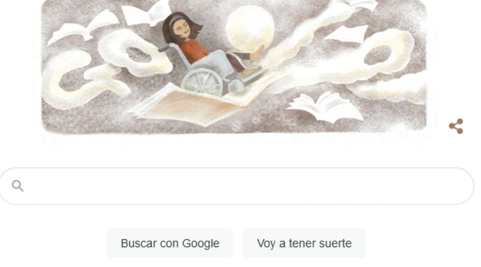 El buscador de Google muestra la imagen de la mexicana Gabriela Brimmer, a la que rinde homenaje con su doodle dinámico de hoy. ESPECIAL / Google