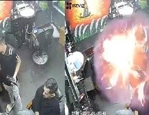 El lamentable accidente ocurrió en Bangladesh cuando una secadora de cabello explotó entre el peluquero y su cliente.ESPECIAL