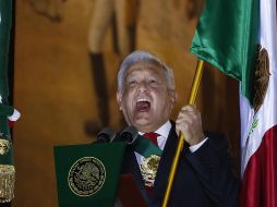 Durante el Grito de Independencia, López Obrador pidió que se acabara la corrupción. EFE / J. Méndez