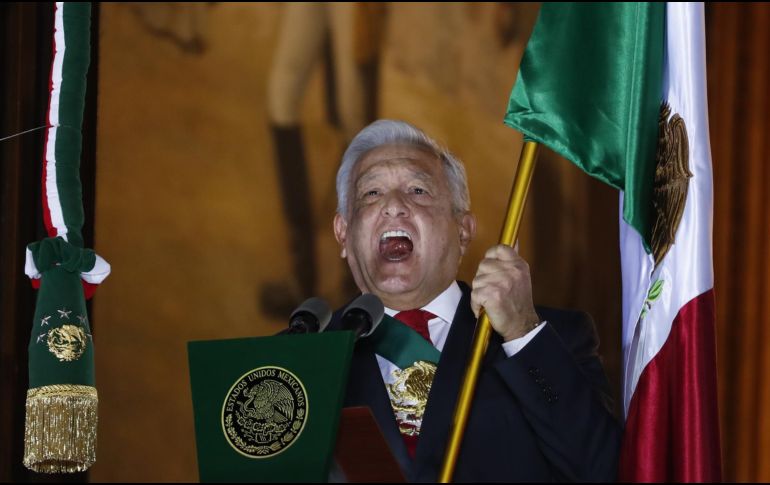 Durante el Grito de Independencia, López Obrador pidió que se acabara la corrupción. EFE / J. Méndez