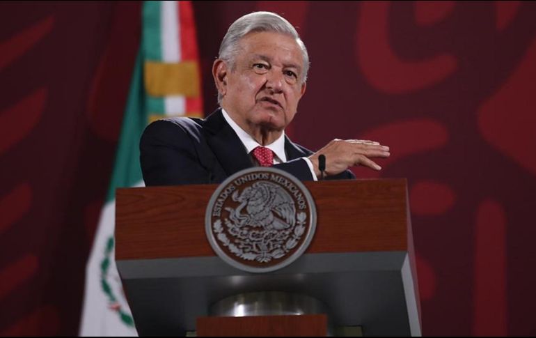 López Obrador declara que respeta al canciller Ebrard; a Claudia Sheinbaum, jefa de Gobierno de la Ciudad de México; y a Adán Augusto López, secretario de Gobernación. SUN / G. Espinosa