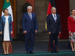 El Presidente Andrés Manuel López Obrador recibe, en Palacio Nacional, a su homólogo de la República Federal de Alemania, Frank-Walter Steinmeier, quien realiza una visita de Estado a nuestro país. SUN / G. Espinosa