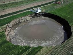 Socavón del municipio Juan C. Bonilla.  SUN/ARCHIVO