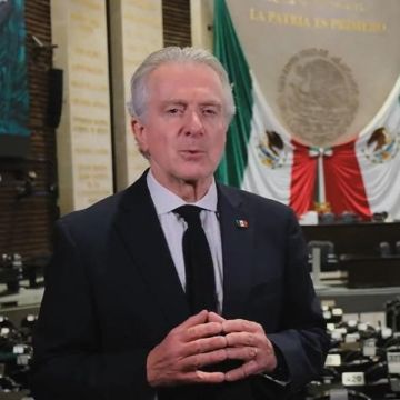Santiago Cree, presidente de la Cámara de Diputados, grabó el video desde el salón de sesiones del recinto Legislativo de San Lázaro. ESPECIAL