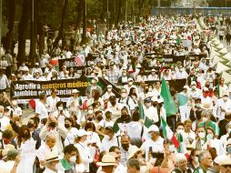 Los manifestantes recorrieron Paseo de la Reforma hasta llegar al Ángel de la Independencia. EL UNIVERSAL