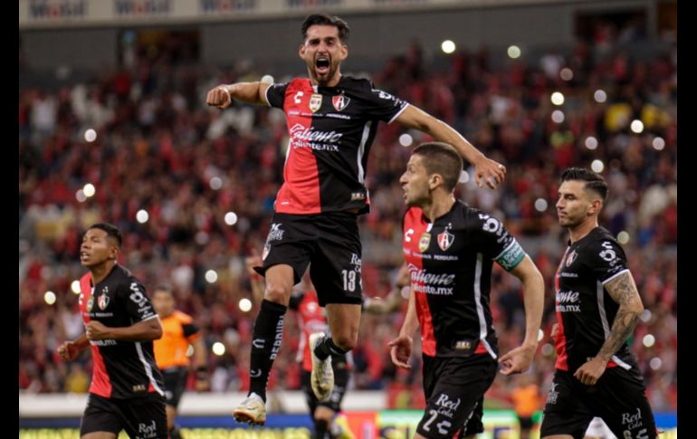 Gaddi Aguirre al minuto 75, fue el autor del último gol del Atlas en el certamen, un tanto que tuvo dedicatoria especial, no solo para su entrenador, sino para su hijo que viene en camino. EL INFORMADOR / C. Zepeda
