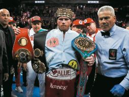 El rey del cuadrilátero. Saúl “Canelo” Álvarez se ha colocado como uno de los mejores representantes en la historia del boxeo nacional. EFE/Archivo