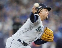 Luis Castillo se convirtió en el primer pitcher de Seattle en playoffs en tirar más de siete episodios. AFP/M. Blinch