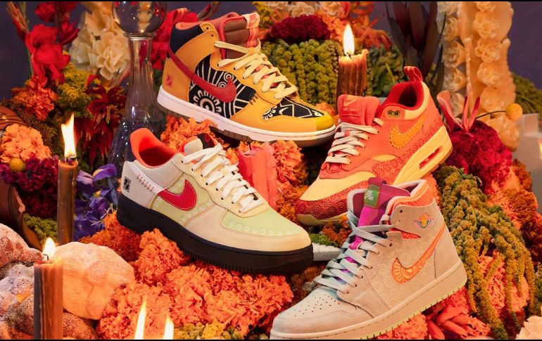 Enfatizando que México es un referente por sus tradiciones, Nike ha revelado los colores, texturas que dan forma a sus edición de sneakers, teniendo como eje estético a las ofrendas. CORTESÍA / Nike