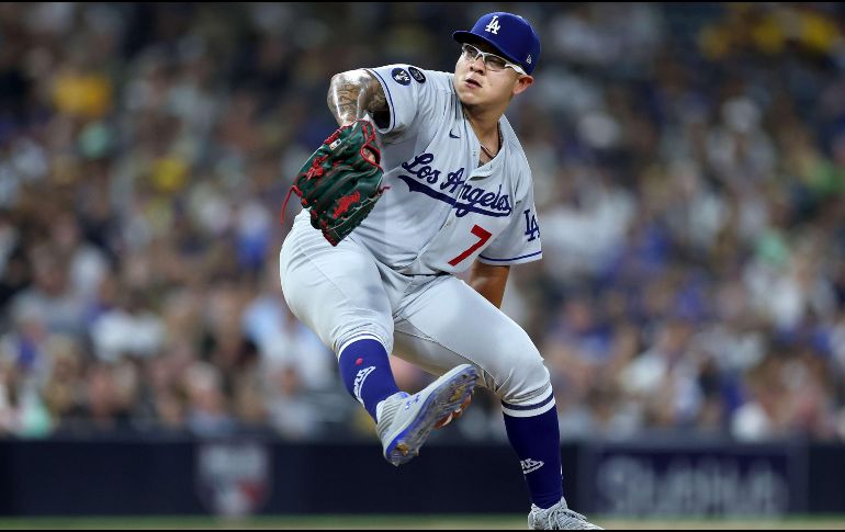 Julio Urías tuvo un fantástico 2022, al liderar la Liga Nacional en efectividad con un promedio de 2.16, además de tener 17 victorias y apenas sufrir siete derrotas. AFP / ARCHIVO