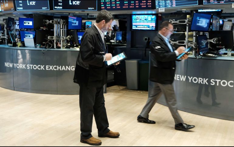Al cierre de las operaciones en la bolsa de Nueva York, el Dow Jones sumaba 36.31 puntos, hasta 29 mil 239.19 unidades. AFP/ARCHIVO