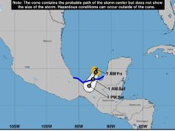 Del 14 al 16 de octubre, se prevén acumulados de lluvias de 300 a 350 milímetros en Chiapas y Tabasco. EFE/NOAA