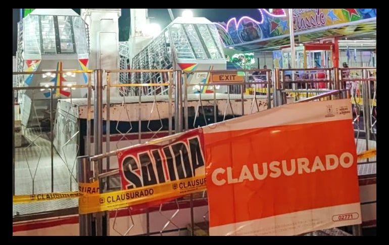 El juego de las Fiestas de Octubre donde ocurrió el accidente mortal fue clausurado. ESPECIAL