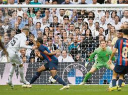 Federico Valverde (#15) marcó un gol y dio un gran partido, abonando al triunfo del Real Madrid. AFP