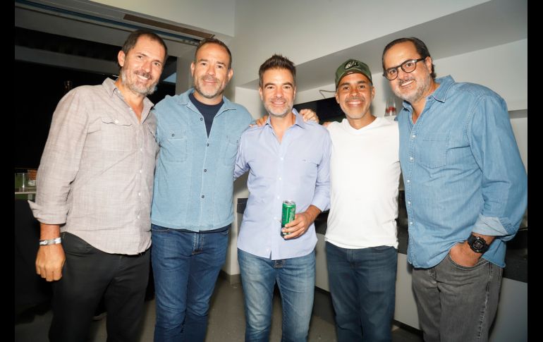 Alejandro Alaniz, Rodrigo González, Nacho Celis, Juan Carlos Calderón y Alejandro Vázquez. GENTE BIEN JALICO/ Claudio Jimeno
