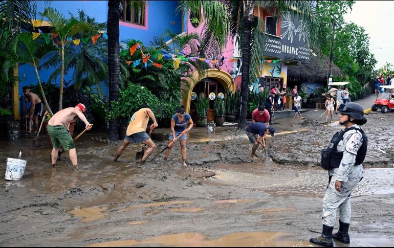 Imagen de Sayulita, Nayarit tras el paso del huracán 