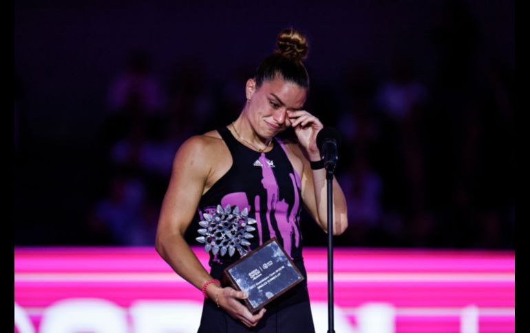 Jessica Pegula venció en dos sets a la griega Maria Sakkari con parciales de 6-2 y 6-3 para consagrarse campeona del GDL Open AKRON. EL INFORMADOR / C. Zepeda
