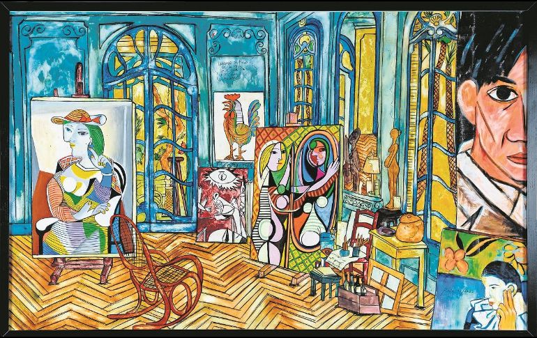 Pieza titulada “Estudio de Picasso Azul”, la cual forma parte de la muestra “Evocaciones”. CORTESÍA