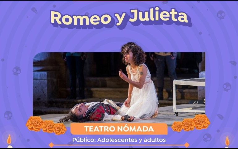 La cita para ver ‘Romero y Julieta’ es este jueves 3 de noviembre a las 20:00 horas. La entrada es libre. ESPECIAL/Secretaría de Cultura