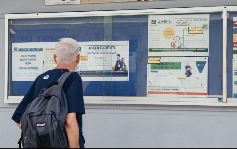 A nivel nacional, la tasa de desocupación reportó una disminución mensual de -0.20 puntos porcentuales. EL INFORMADOR/ARCHIVO