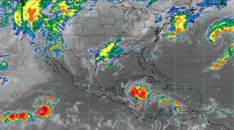 Para esta tarde, el SMN informó que se detectaron zonas de descargas eléctricas en el oeste de Quintana Roo. TWITTER/ @conagua_clima