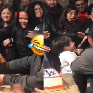 Niño se agarra de las greñas con su tía por intentar aventarlo al pastel (VIDEO)