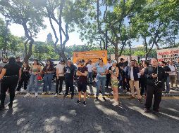 Trabajadores y trabajadoras del Consejo de la Judicatura del Estado se manifestaron afuera del Congreso de Jalisco. EL INFORMADOR/C. ZEPEDA