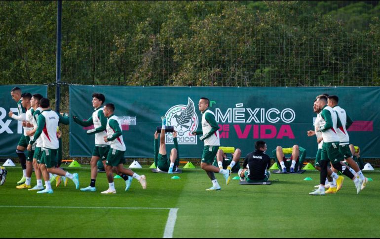La Selección Mexicana inició hoy lunes la segunda semana de entrenamientos en la ciudad deportiva del Girona. EFE / D. Borrat