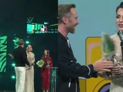 En el video que captura el momento en que Getta recibe el premio, puede apreciarse como Kunno se acerca a él para chocar mejillas, sin embargo, el músico francés evita este acercamiento. ESPECIAL