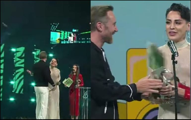 En el video que captura el momento en que Getta recibe el premio, puede apreciarse como Kunno se acerca a él para chocar mejillas, sin embargo, el músico francés evita este acercamiento. ESPECIAL