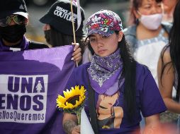 Amigos y familiares de Ariadna Fernanda López marcharon esta tarde de lunes del Monumento a la Revolución a la Fiscalía de la Ciudad de México para exigir justicia por su feminicidio. SUN/F. Rojas
