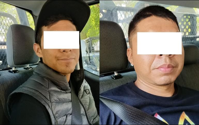 Los hombres fueron detenidos por elementos tapatíos cuando se pasaron un alto en la colonia La Loma. ESPECIAL / Policía de Guadalajara