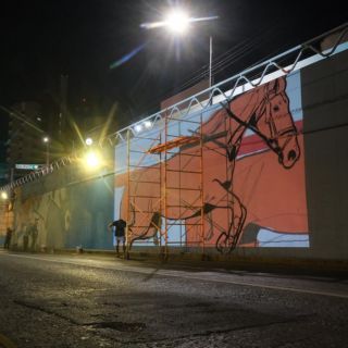Arte urbano en cinco pasos a desnivel de avenida López Mateos con Traza Jalisco