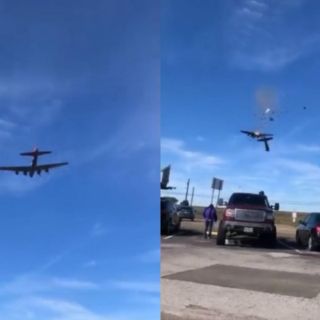 Así fue el choque entre dos aviones en Texas (VIDEO)