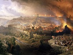 «Cuando oigan hablar de guerras y revoluciones, que no los domine el pánico, porque eso tiene que acontecer, pero todavía no es el fin». WIKIPEDIA/«Asedio y destrucción de Jerusalén por los romanos», de David Roberts