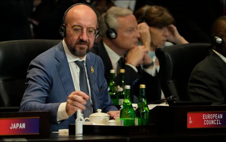 El presidente del Consejo Europeo, Charles Michel, durante la cumbre del G20 en Bali. AP/D. Alangkara