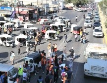Debido a las protestas la avenida López Mateos fue escenario de un tráfico intenso por casi dos horas. EL INFORMADOR/ A. Navarro