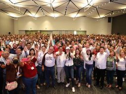 Más de tres mil ciudadanos se dieron cita en el Centro de Convenciones Siglo XXI para apoyar a Sheinbaum. ESPECIAL /